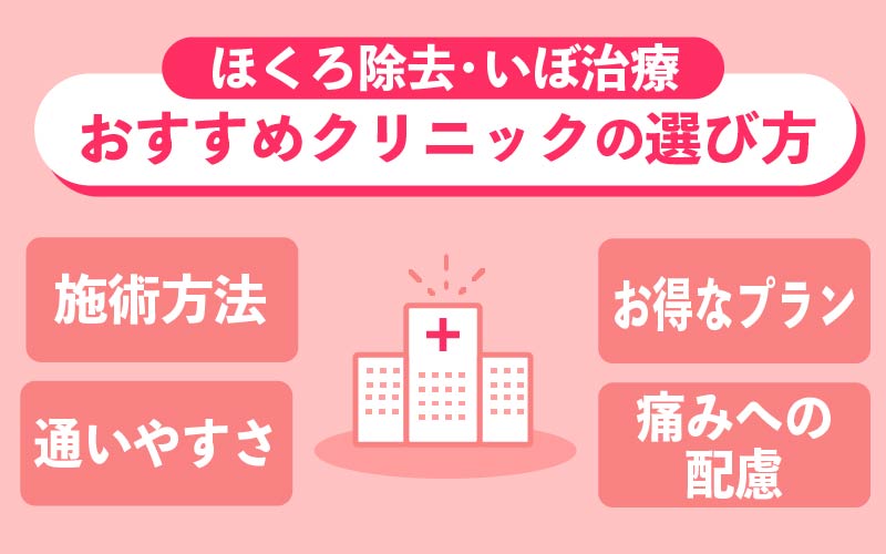 ほくろ除去・いぼ治療ができるクリニックの選び方